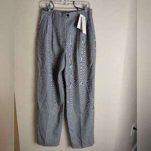 NWT Vintage 1980s Evan Picone Poly Wool Blend Pleat Front Trouser Pants Blk/wh